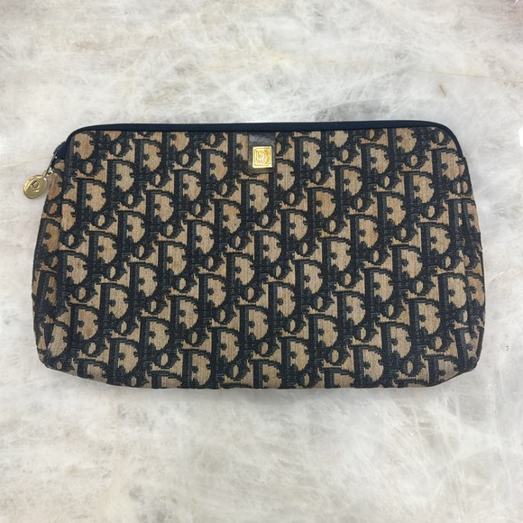 Vintage Dior Canvas Zip Pouch/Clutch - Picture 2 of 16